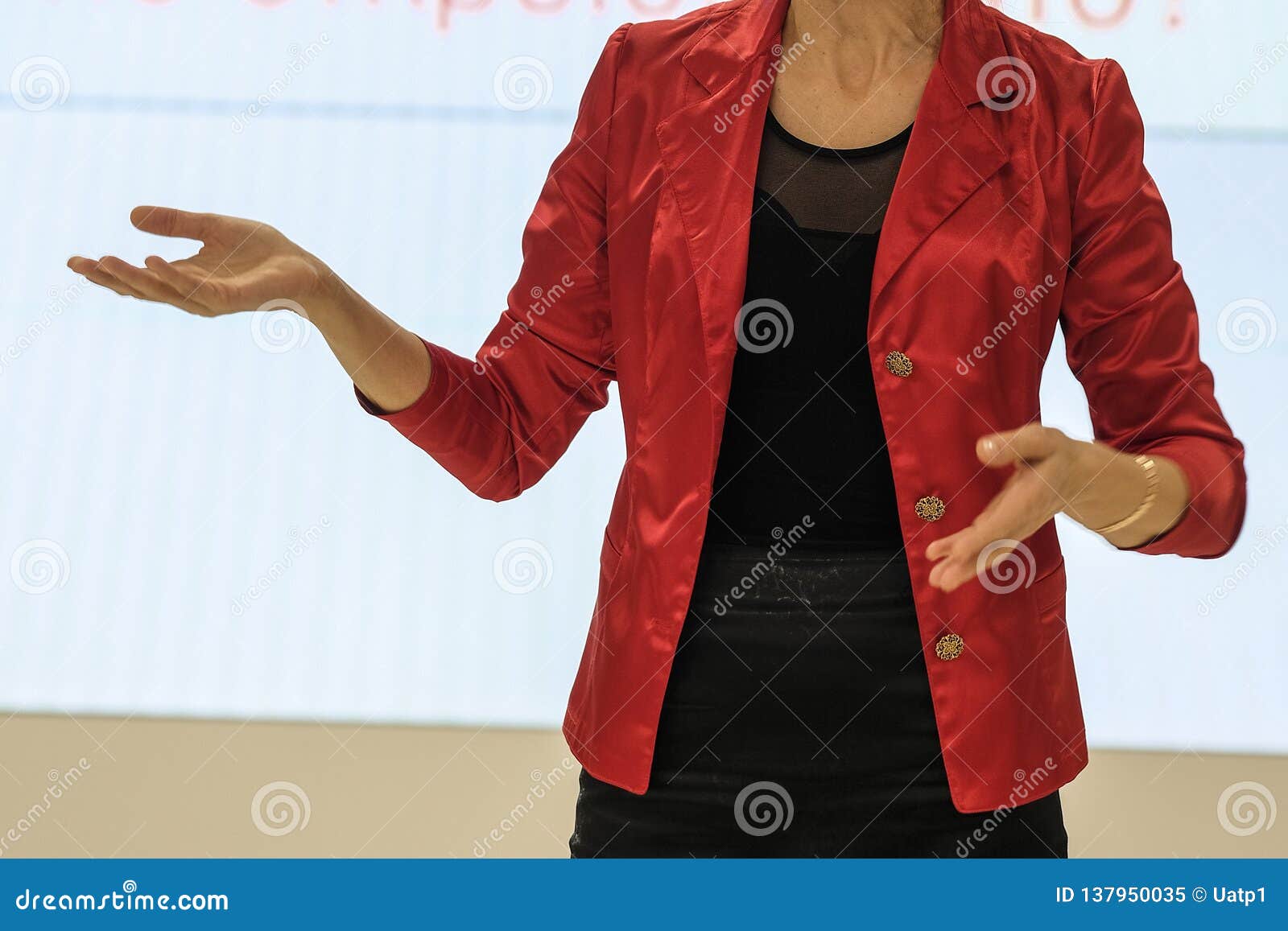 speaker woman at a conference
