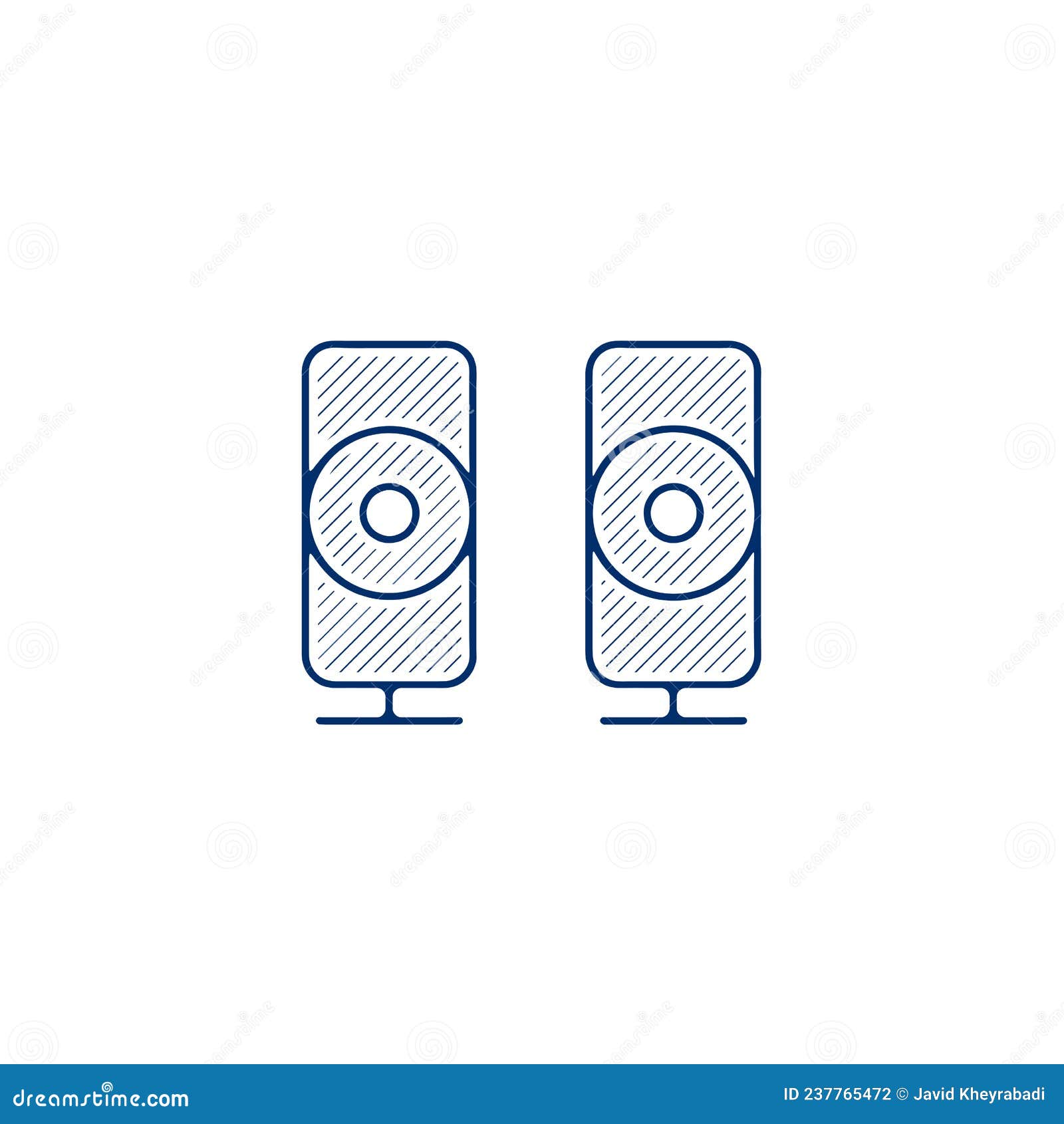 Speakers Line Icon. Speakers Linear Hand Drawn Pen Style Line Icon