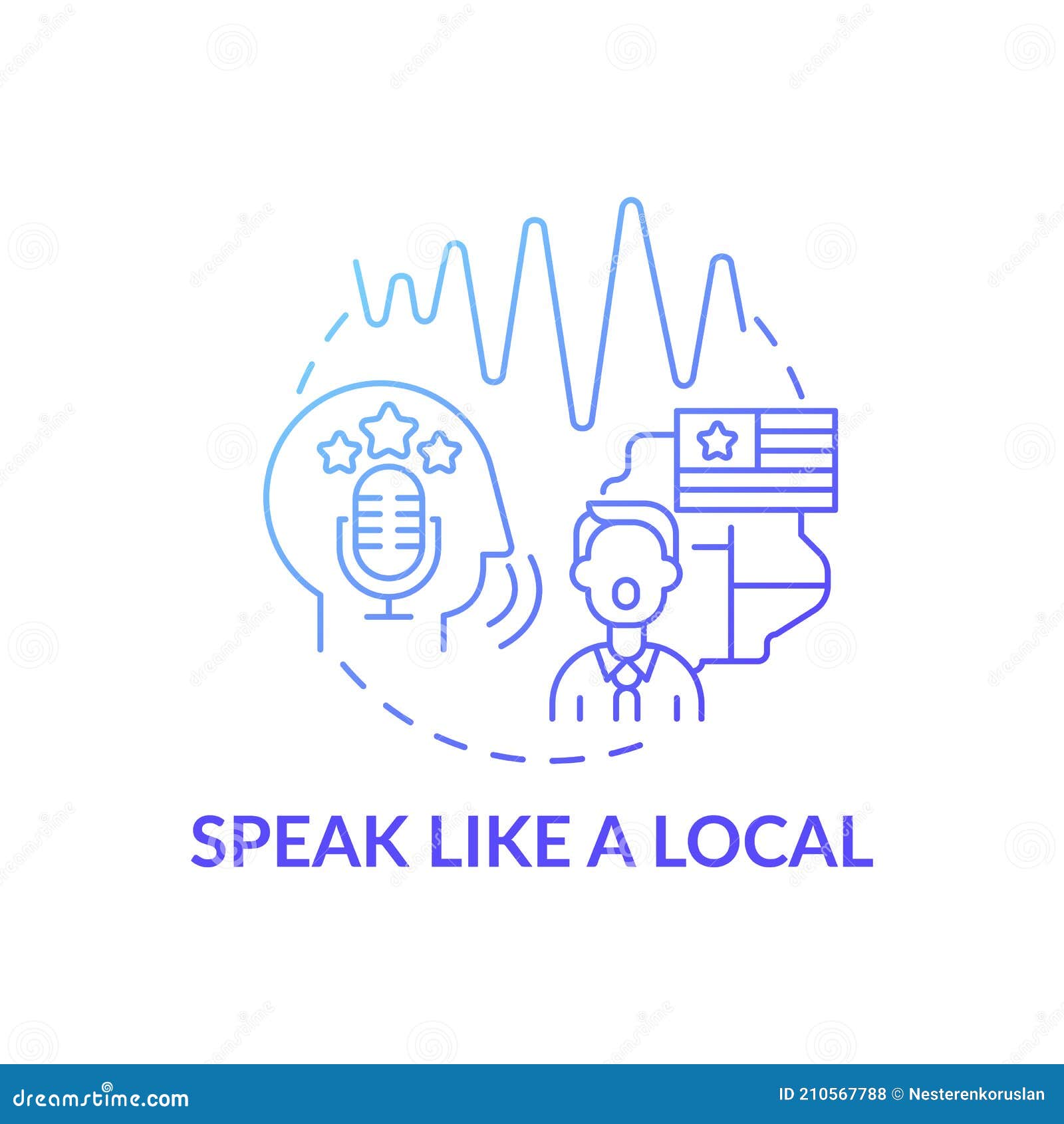 Speaking Like Local Concept Icon Stock Vector Illustration of icon, linear 210567788