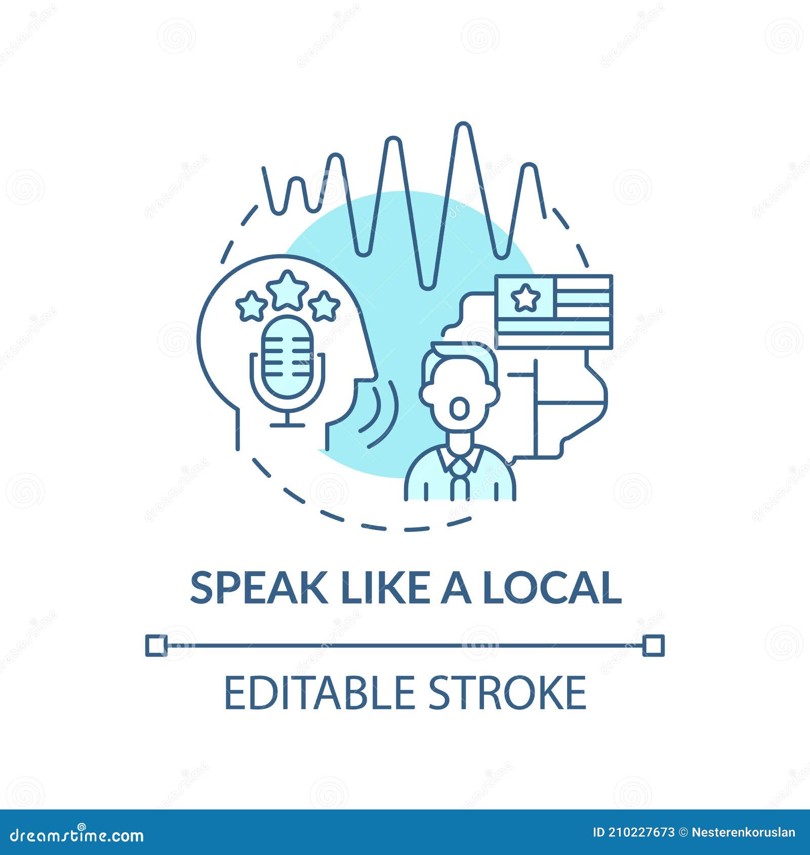 Speaking Like Local Concept Icon Stock Vector Illustration of online, teaching 210227673
