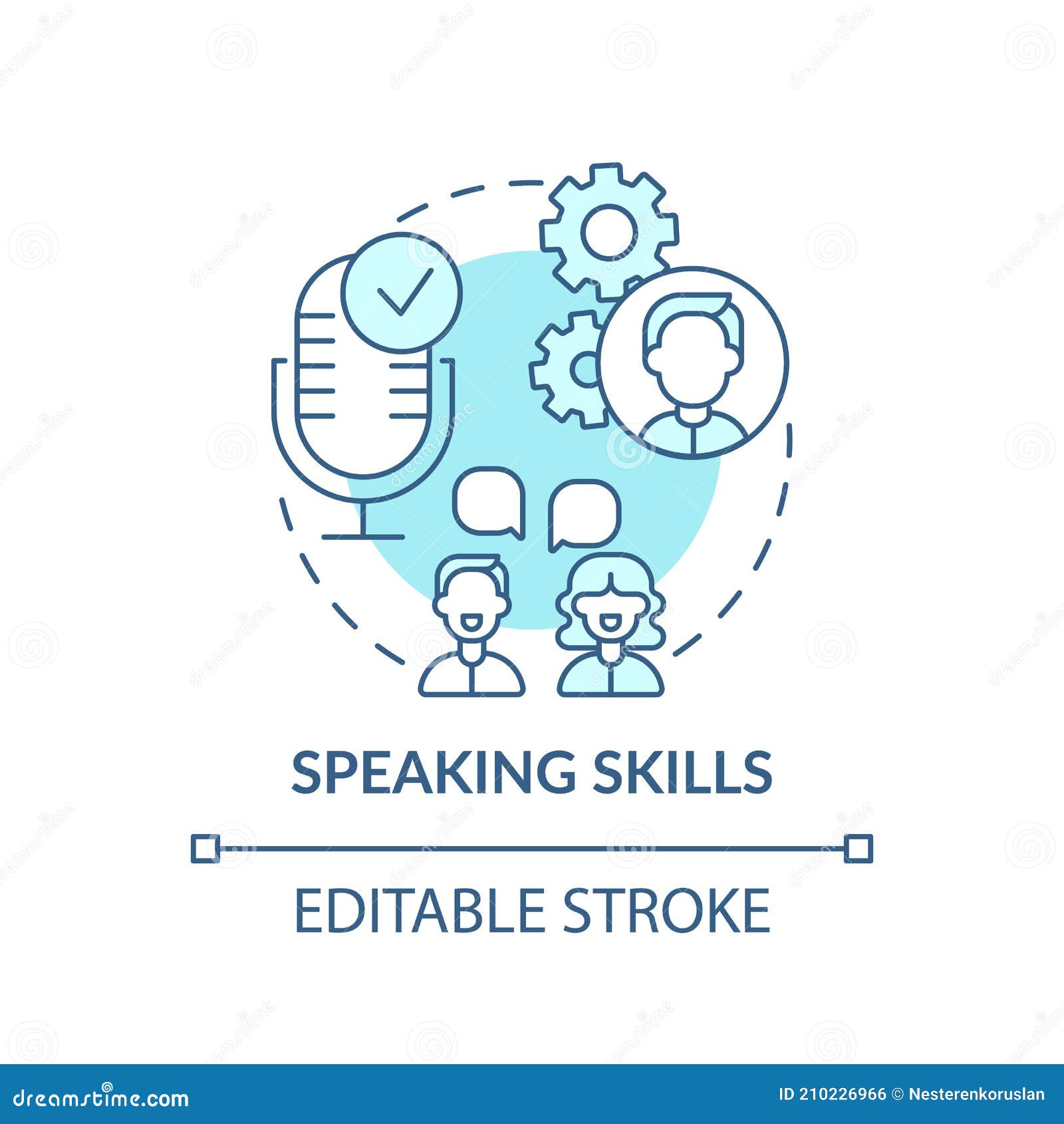 Speaking Skills Concept Icon Stock Vector Illustration of icon