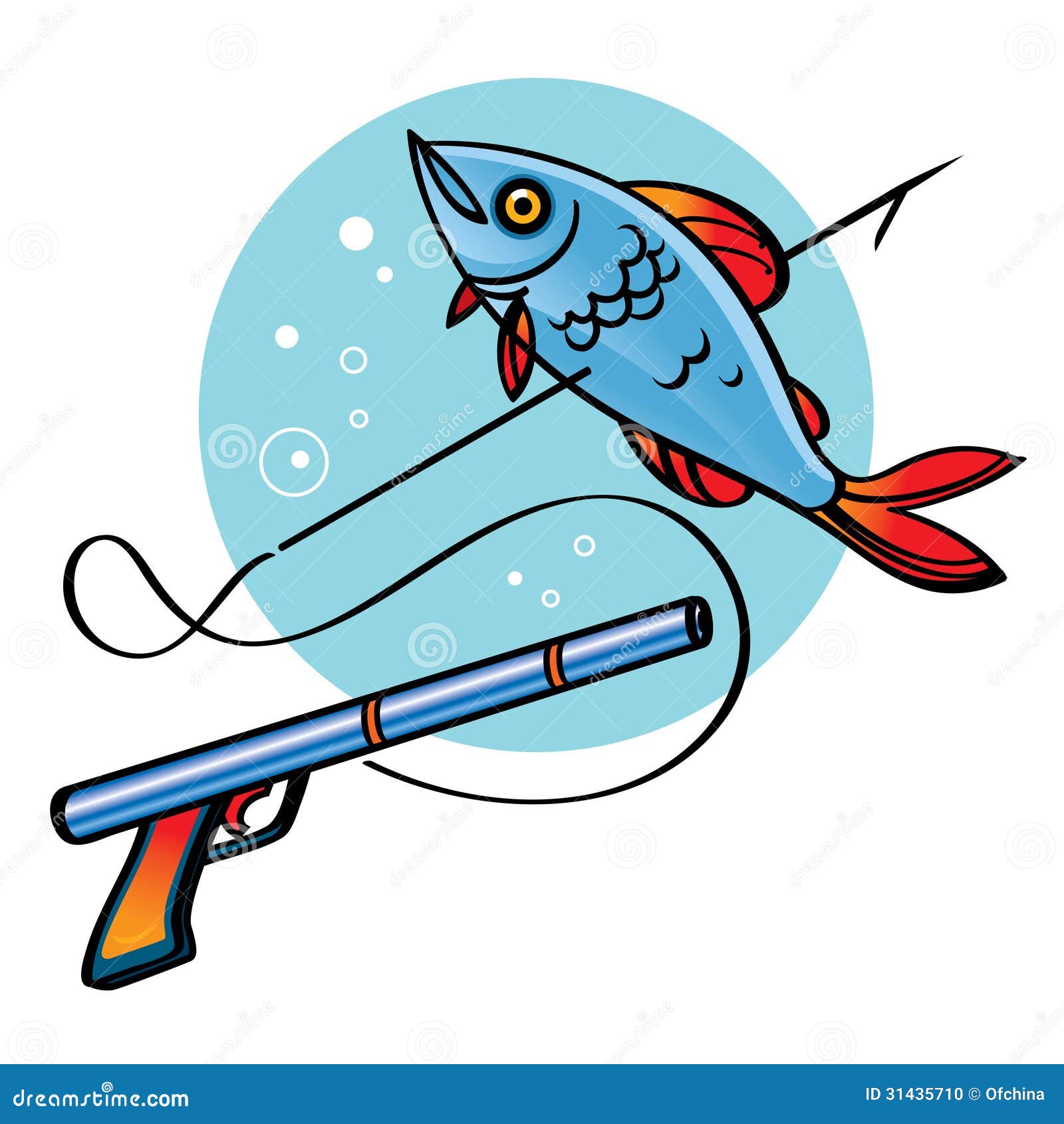 Spear Fishing stock vector. Illustration of arrow, marine - 31435710