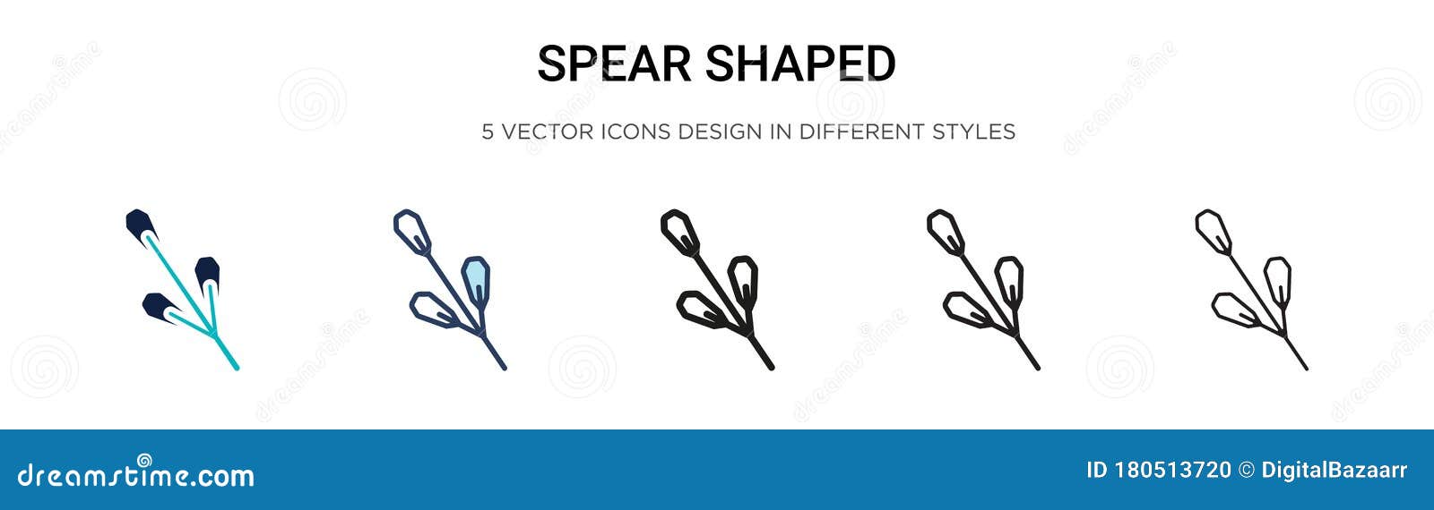 spear d icon in filled, thin line, outline and stroke style.   of two colored and black spear d 