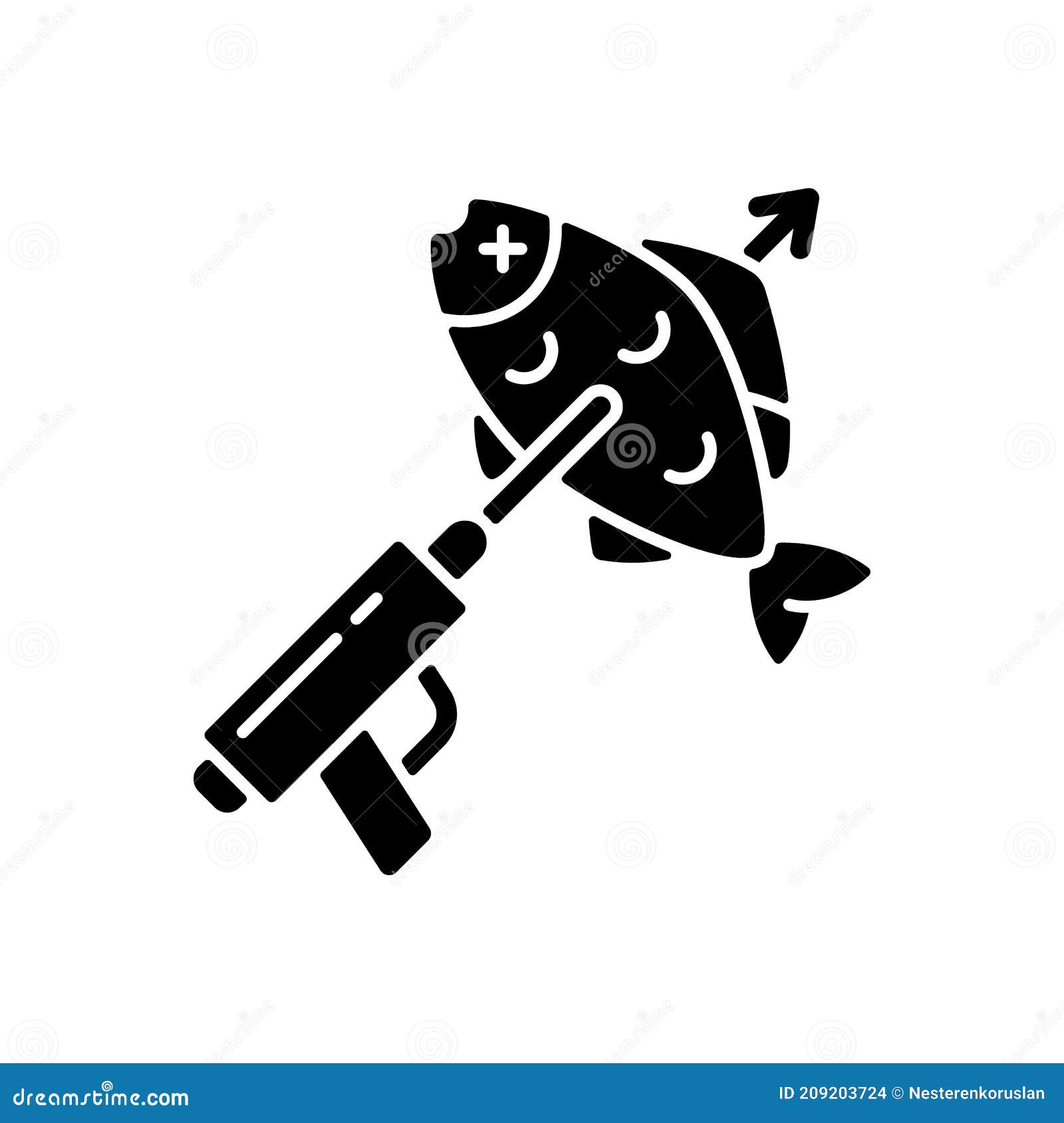 Spearfishing Black Glyph Icon Stock Vector - Illustration of black, reef:  209203724