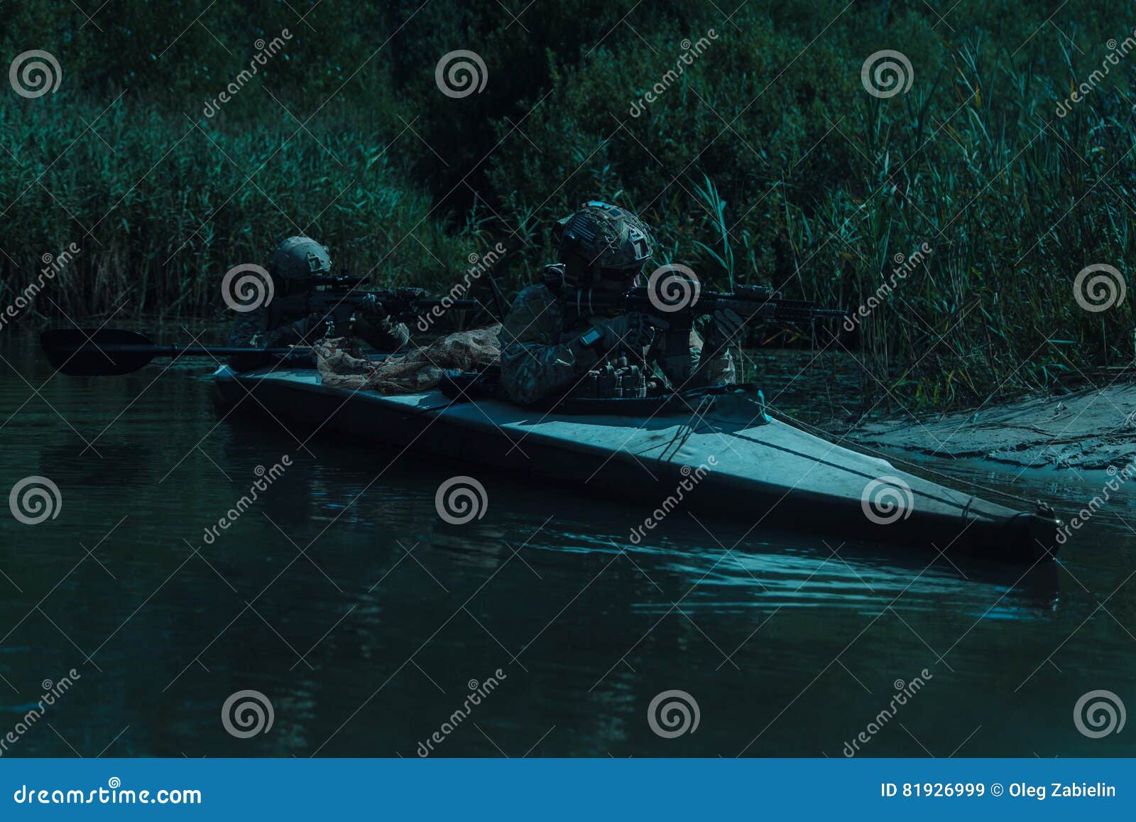 Spec Ops in the Military Kayak Stock Image Image of paddling, raid