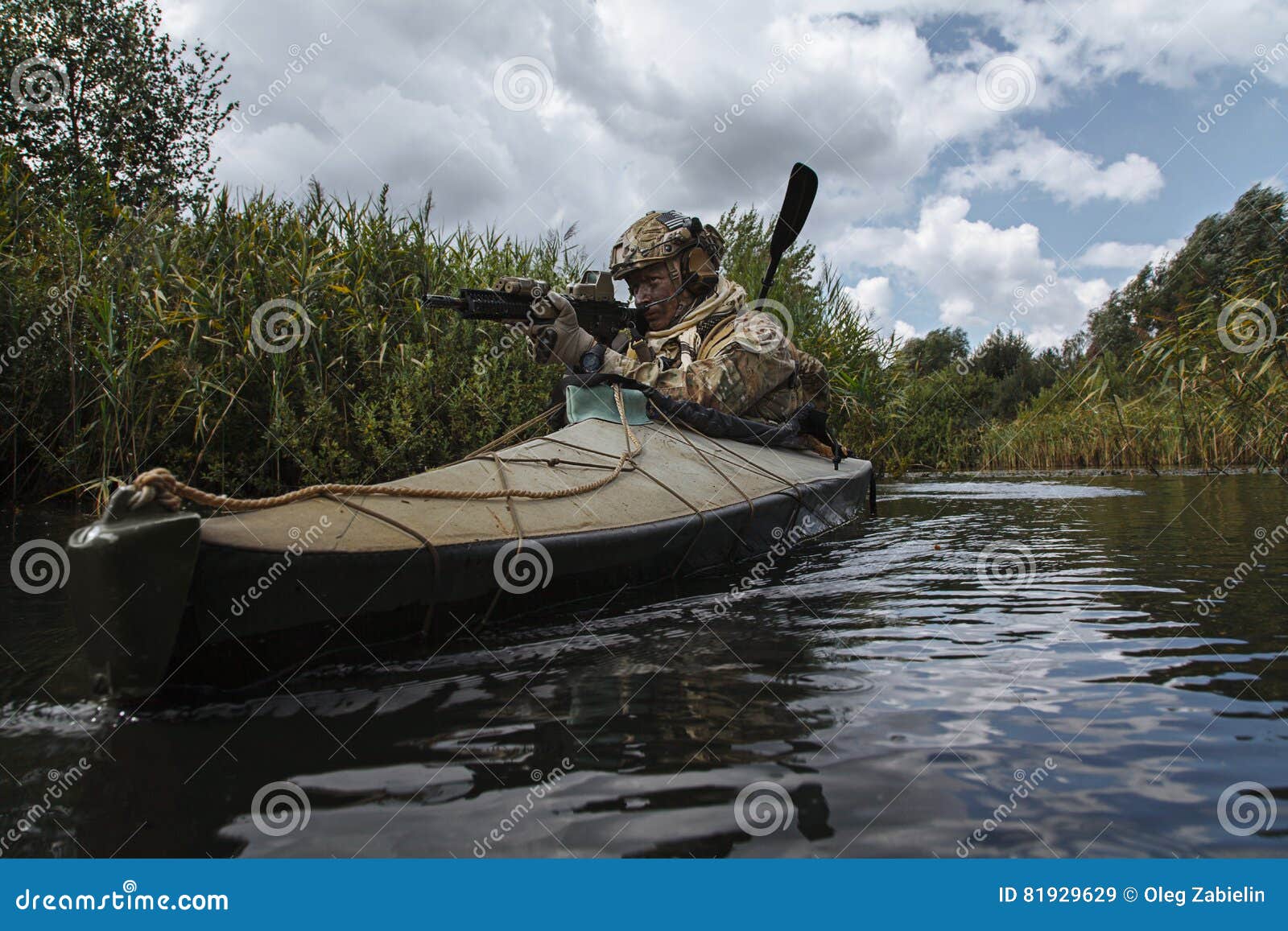 Spec Ops in the Military Kayak Stock Image Image of army, combat
