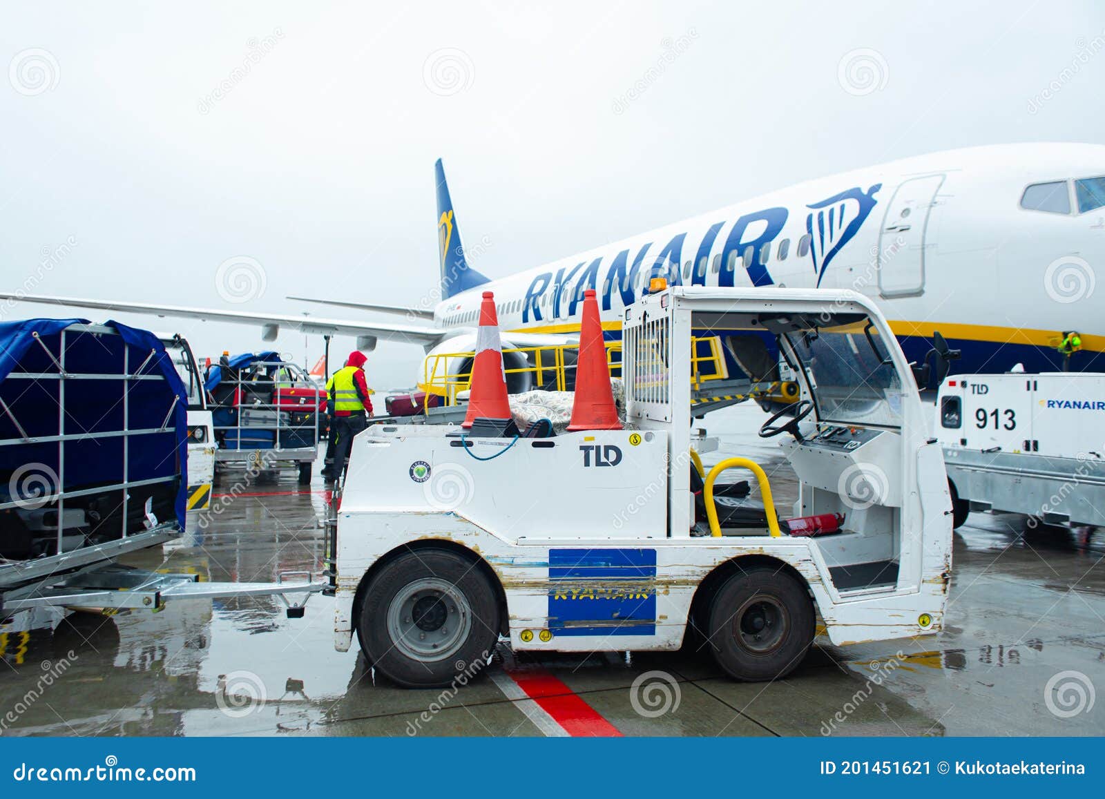 Special Airport Transport, Loading Passengers` Luggage on the Plane