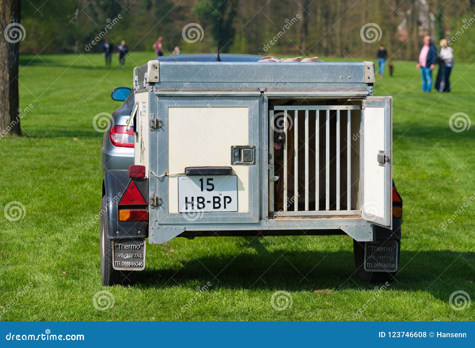 Special dog trailer editorial stock photo. Image of mammal - 123746608