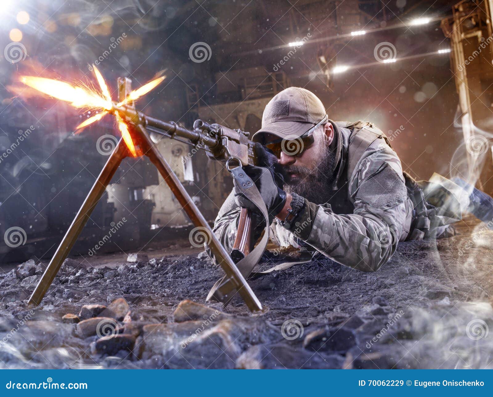 Special Forces Sniper is Shooting the Enemy Stock Image Image of
