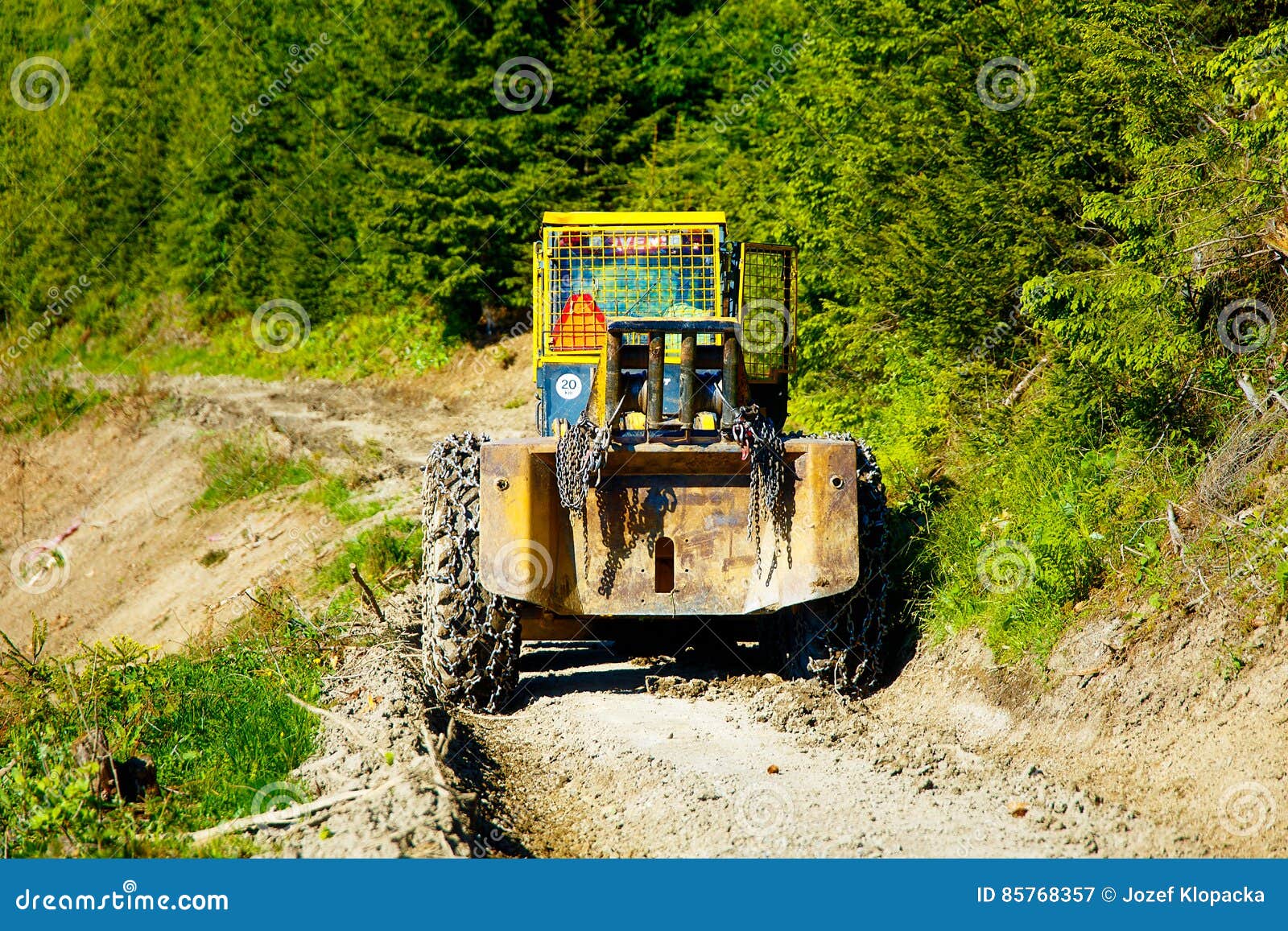Special Forestry Tractors, Tractor on Forest Road. Stock Image Image
