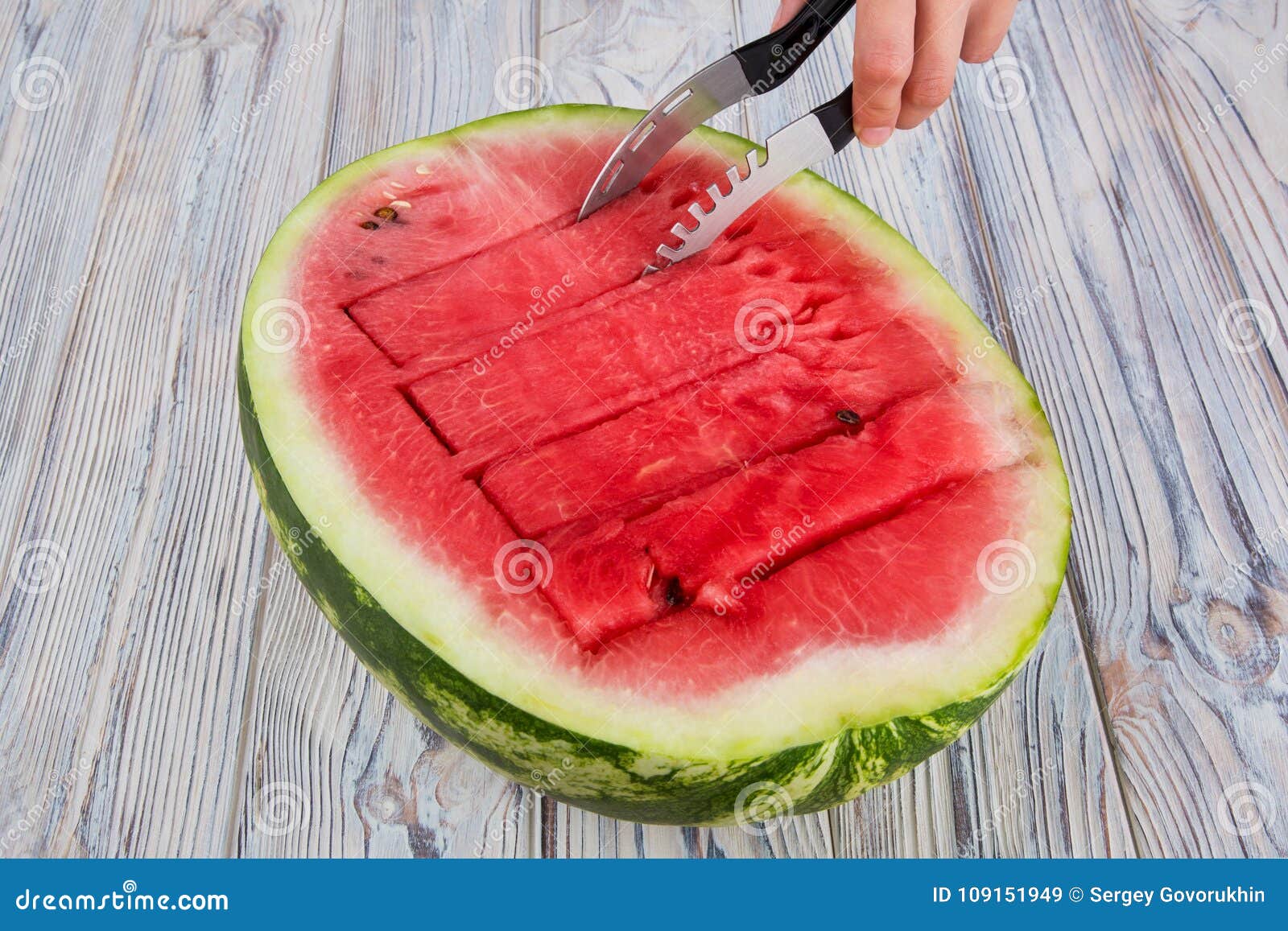 Special Knife for Fast Cutting of Watermelon Stock Image Image of