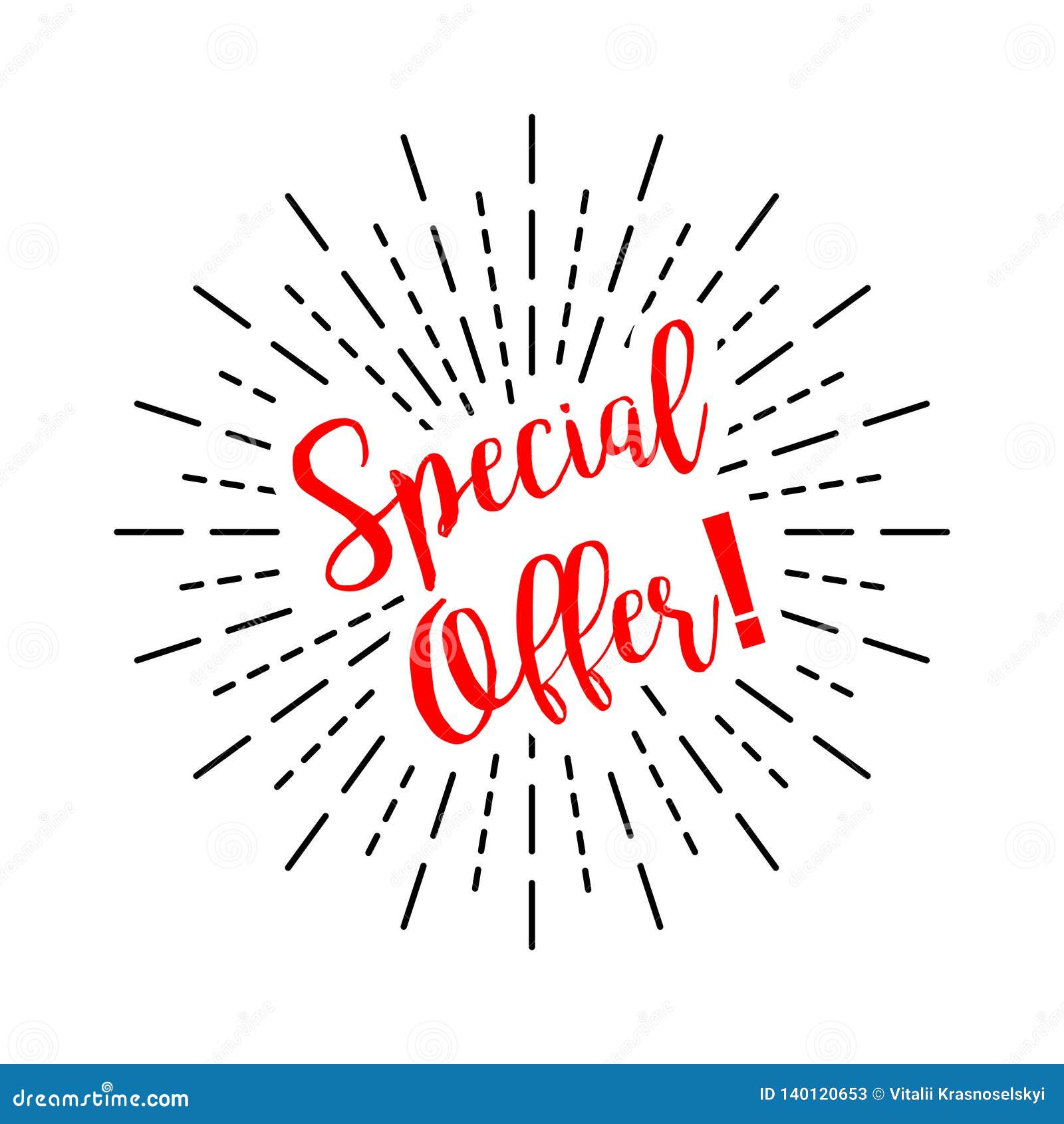 Special Offer with Burst on a White Background Stock Vector - Illustration  of advertising, line: 140120653