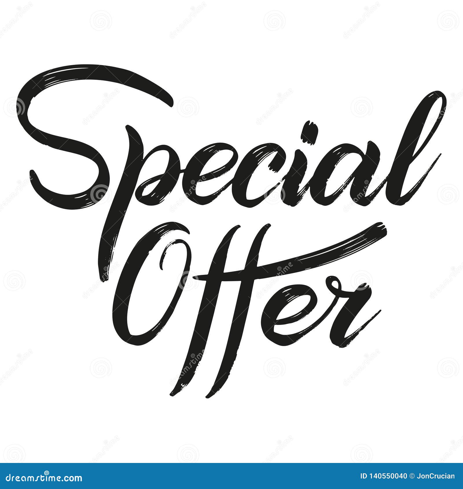 Special Offer. Dry Brush Black Isolated Script. Stock Vector