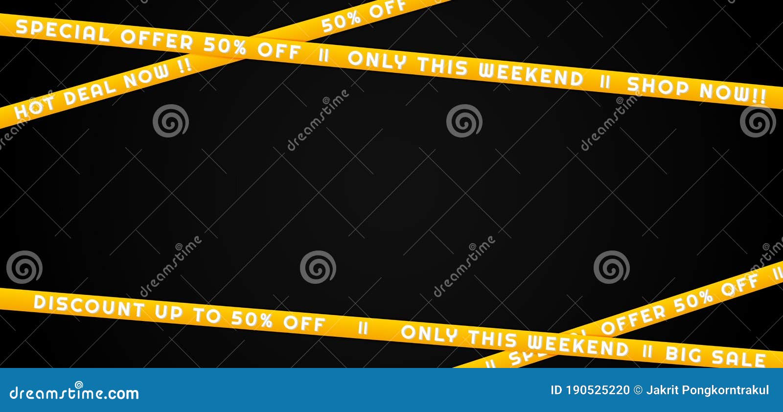 Special Offer Sale Banner Black Background Design Shop Line Style Stock ...