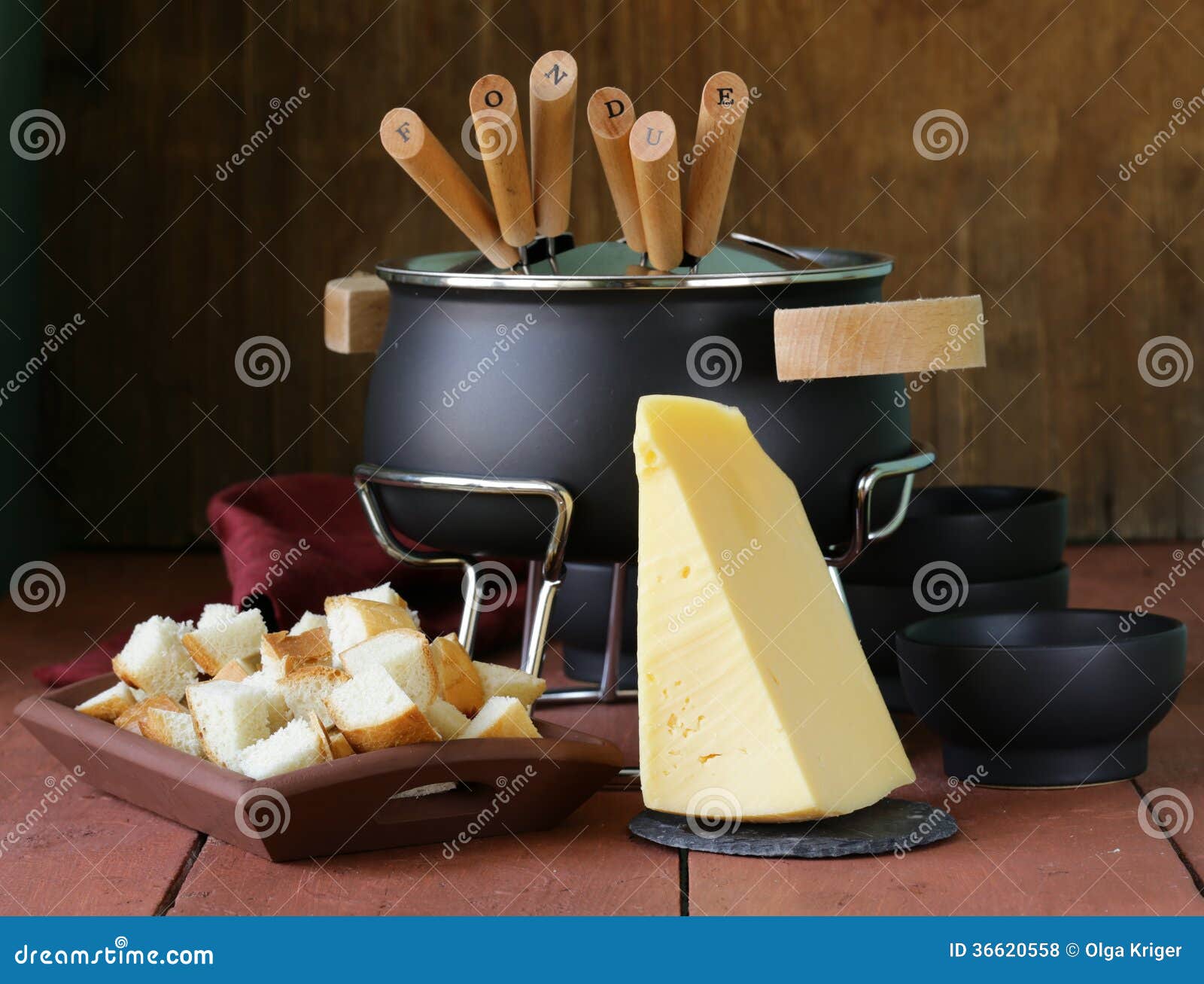 Special Set of Utensils for Cooking Fondue Stock Photo Image of fondue, traditional 36620558