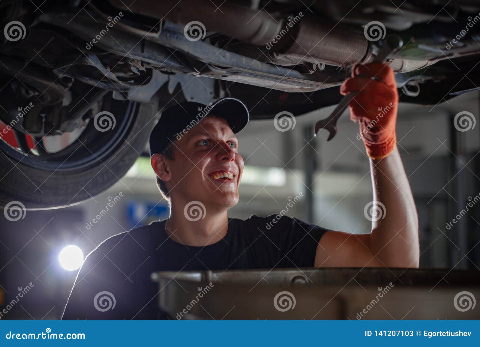 Specialist Auto Mechanic in the Car Service. Stock Image Image of