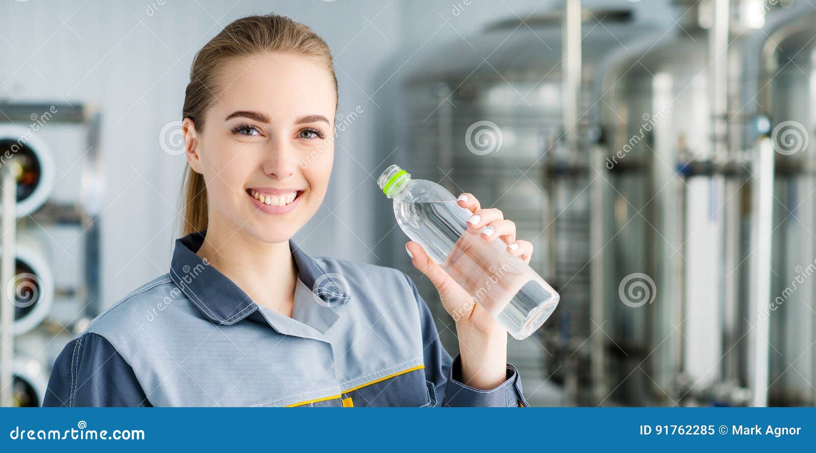 Specialist with Bottle of Pure Water Stock Image Image of