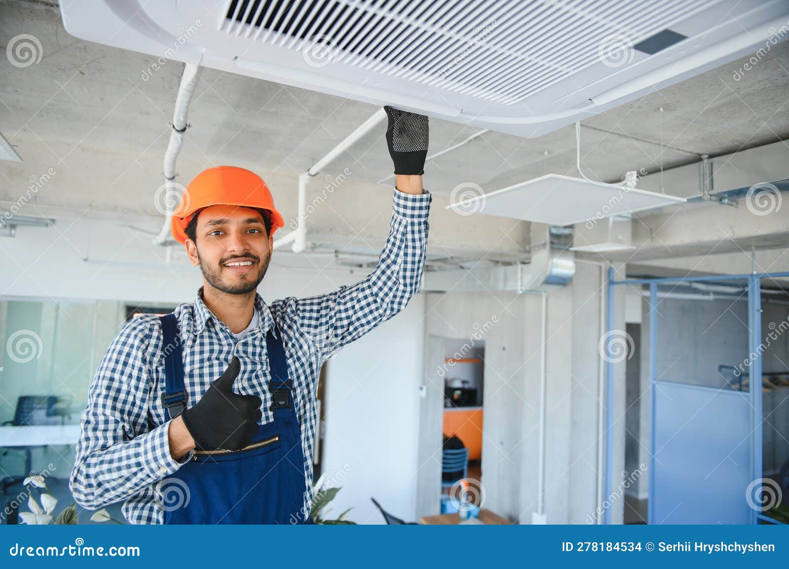 Specialist Cleans and Repairs the Wall Air Conditioner Stock Photo Image of maintenance