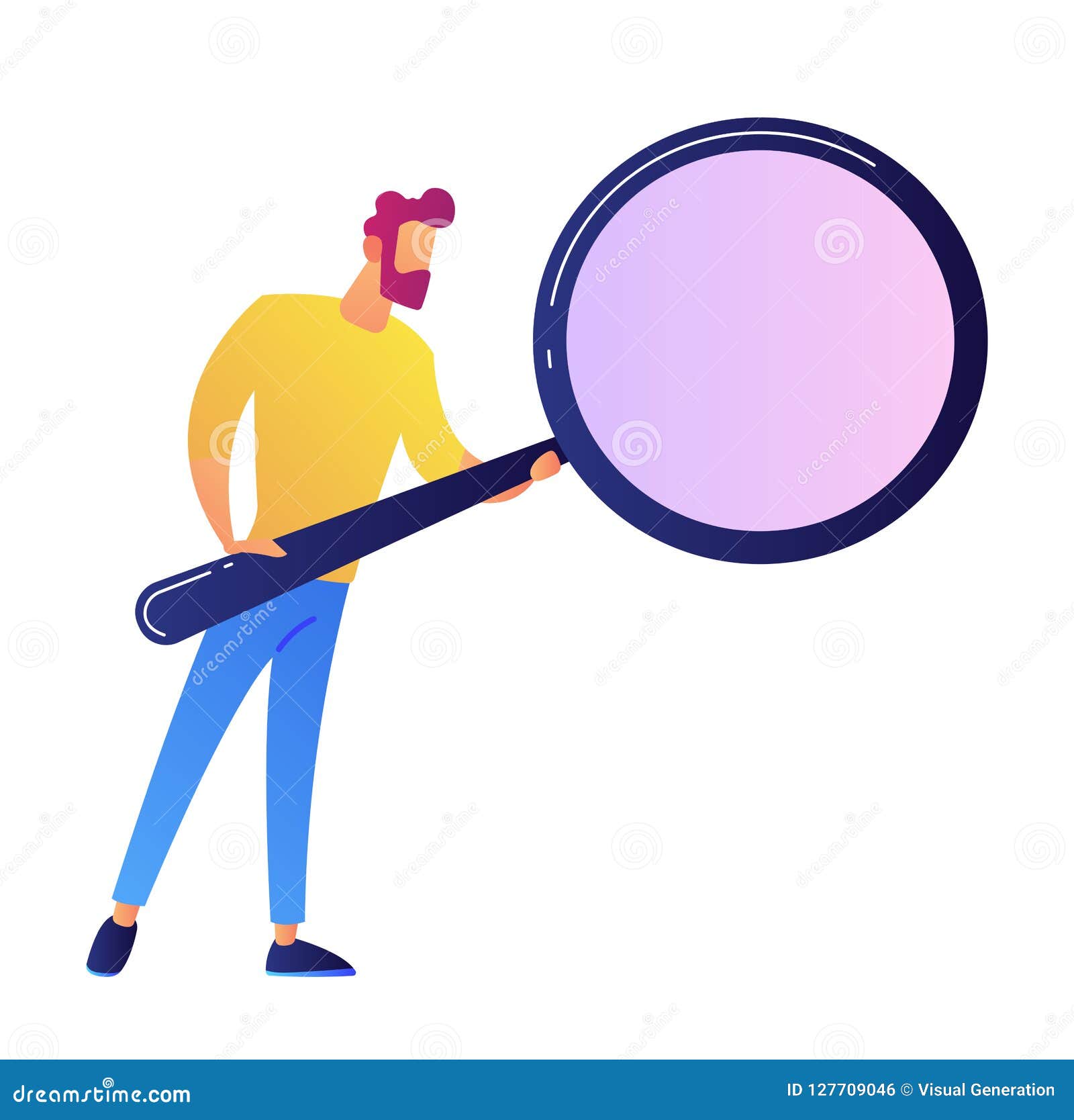 It Specialist with Magnifying Glass Vector Illustration. Stock Vector ...