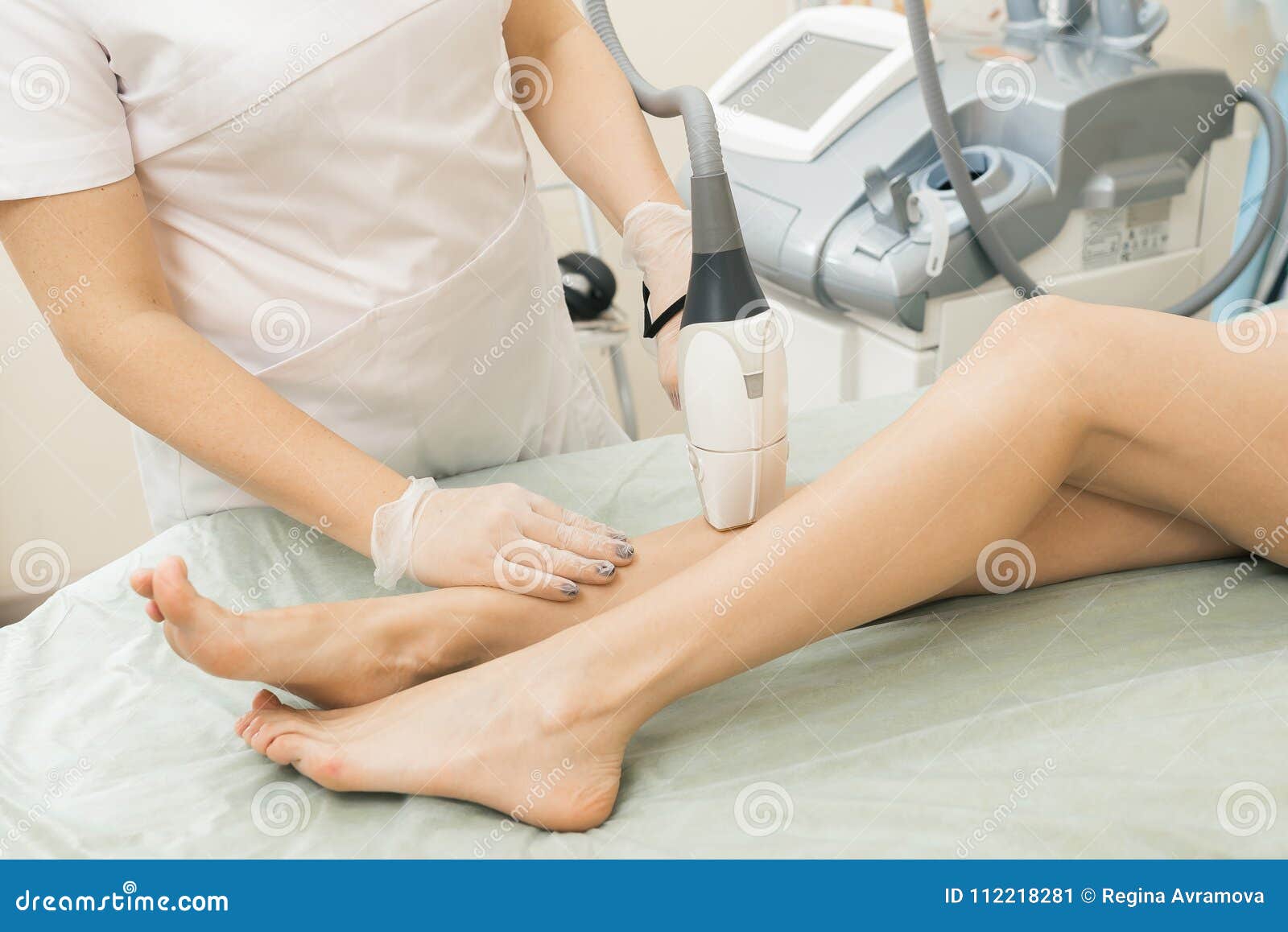 Specialist Makes Laser Hair Removal Stock Image Image Of Qualified