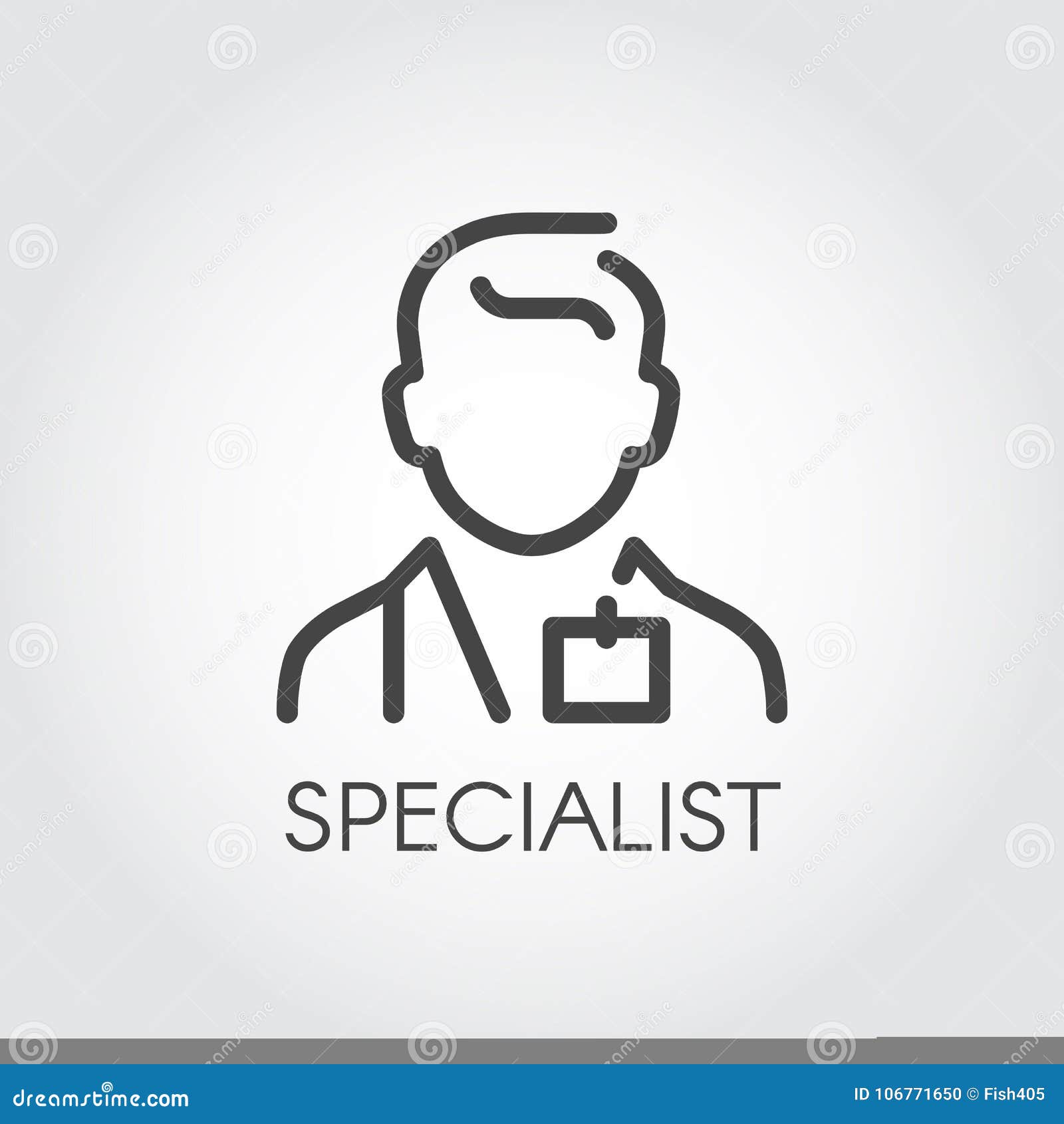 specialist of medical sciences, doctor, consultant outline icon. portrait of male doc. profession of helping people logo
