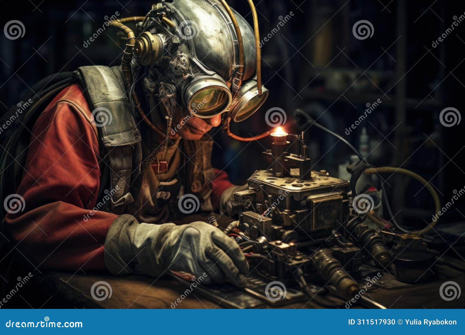 Specialized Technician Performing. Generate Ai Stock Photo Image of
