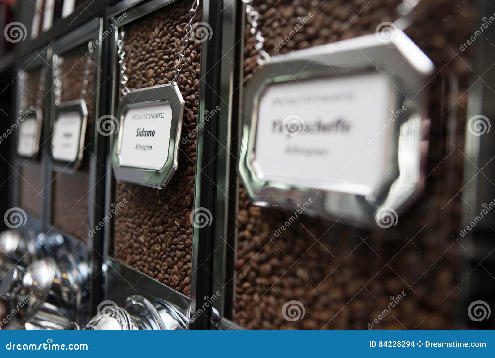 Specialty Coffee in Dispenser Coffee Shop Stock Photo Image of
