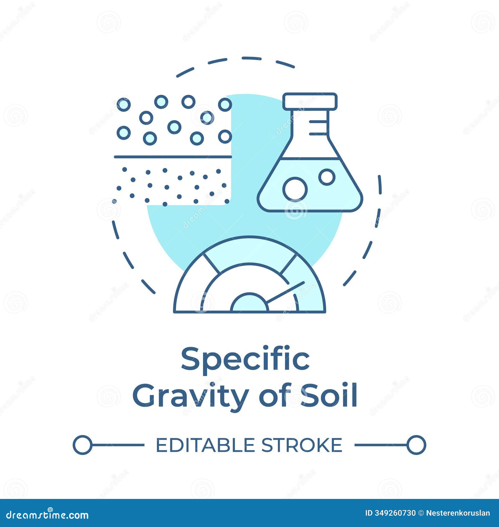 specific gravity test soft blue concept icon