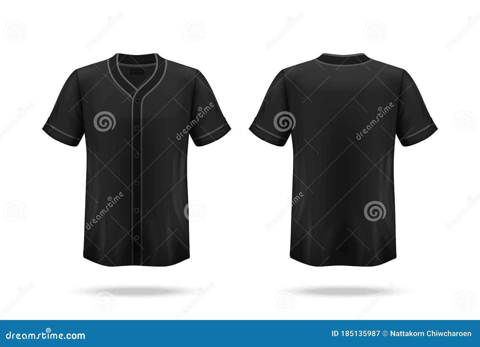 Specification Baseball T Shirt White Red Mockup Isolated On White