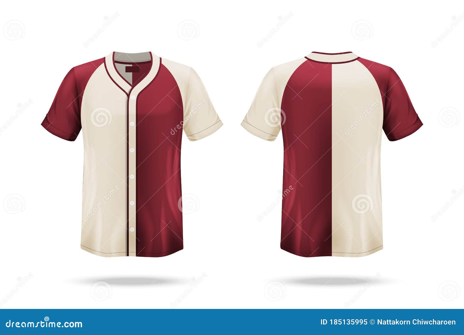 Specification Baseball Jersey T Shirt Mockup Isolated On White
