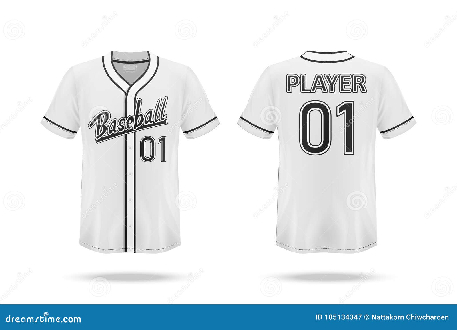 Blank Black Soccer Uniform Template On White Background Stock