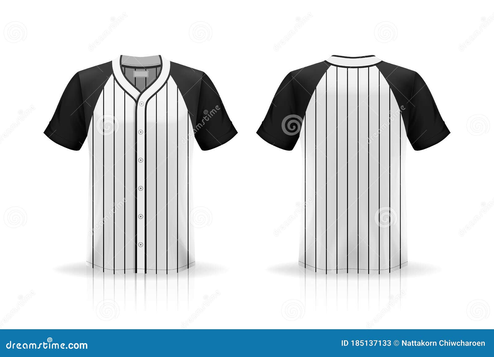 Specification Baseball T Shirt Mockup Isolated on White Background ...