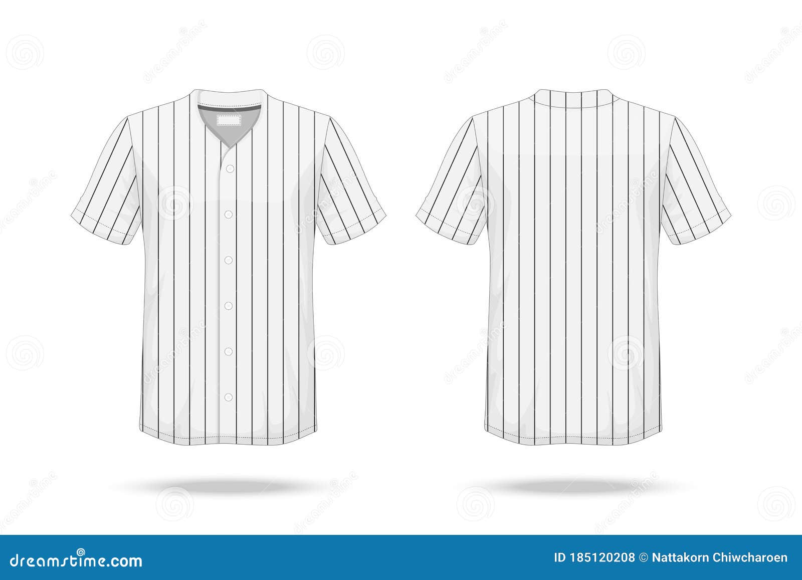 Specification Baseball T Shirt Mockup Isolated on White Background ...