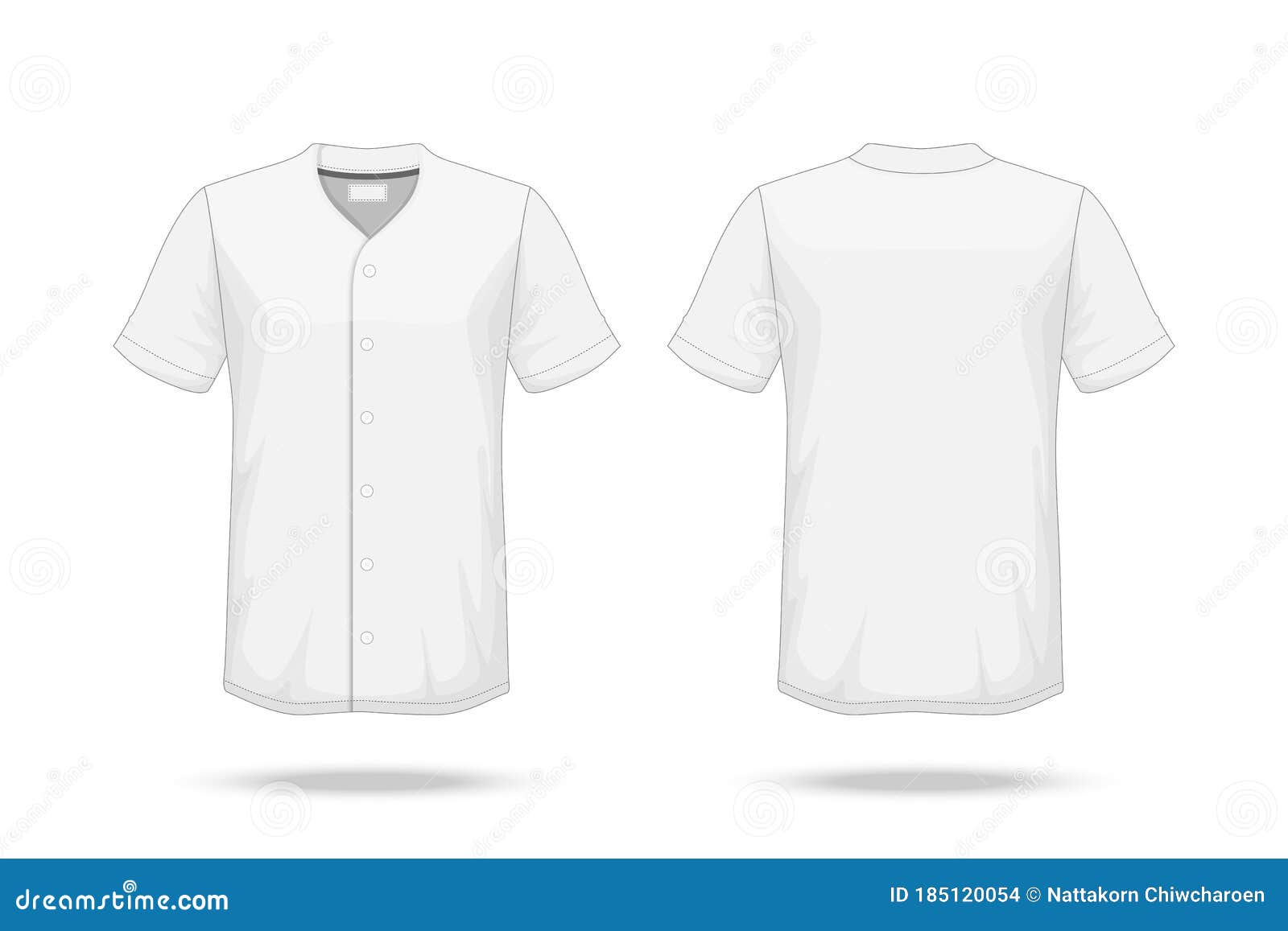 Specification Baseball T Shirt Mockup Isolated on White Background ...