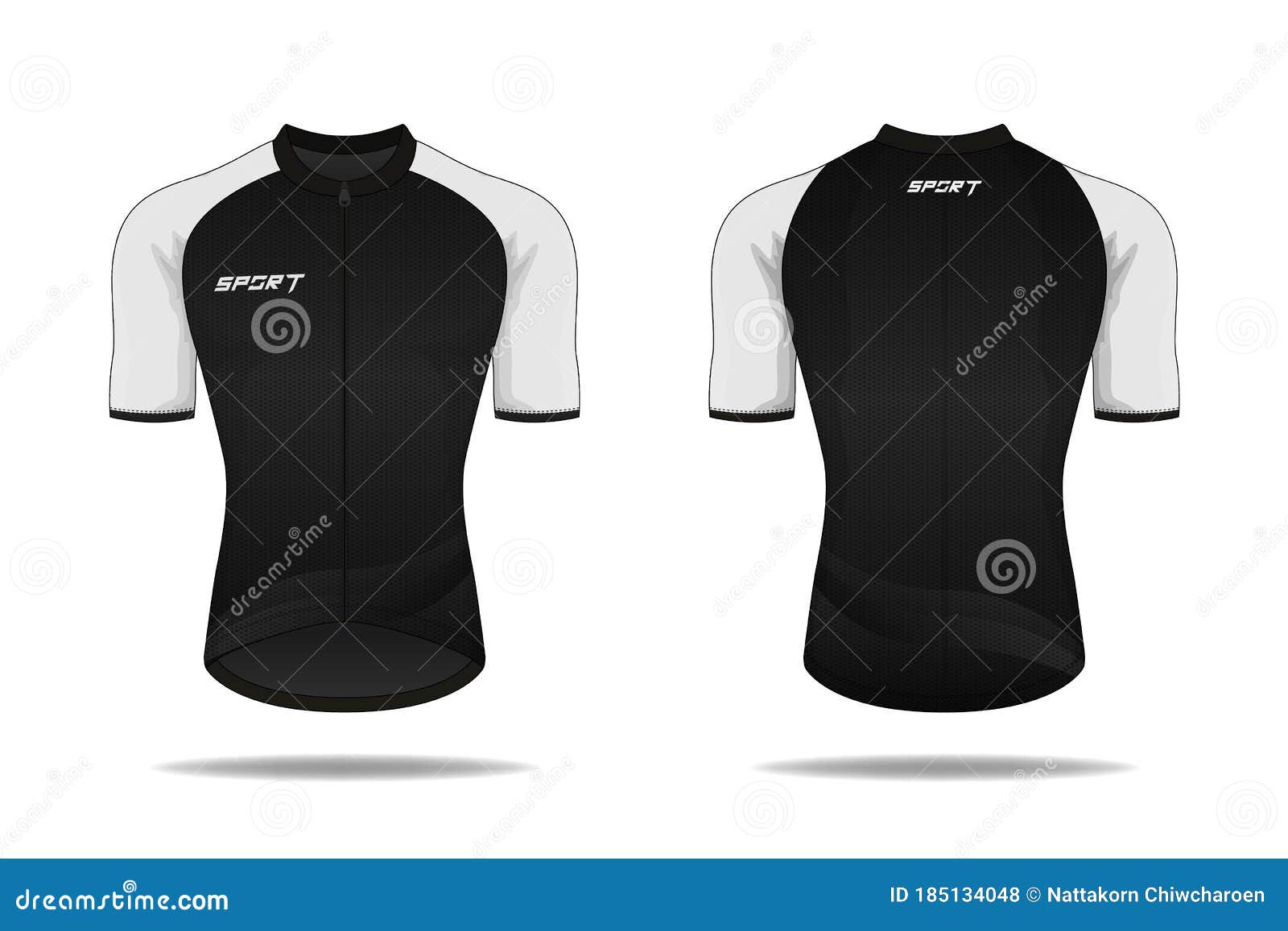 plain cycling jersey template vector