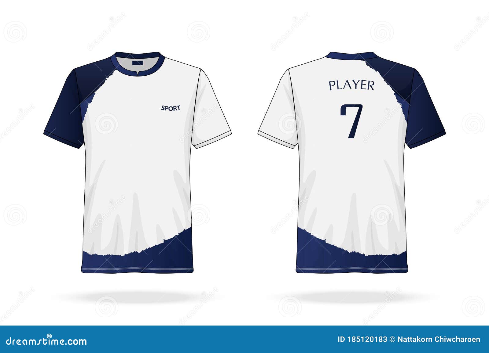 Download Specification Soccer Sport Esport Gaming T Shirt Round Neck Jersey Template Mock Up Uniform Vector Illustration Stock Vector Illustration Of White Esports 185120183