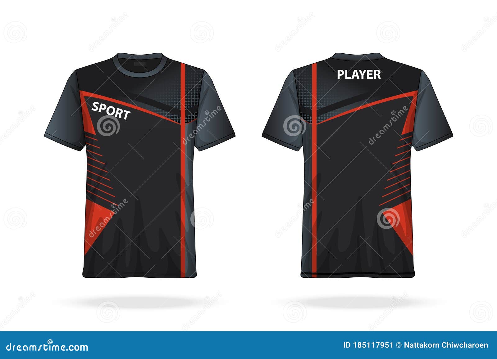 specification soccer t shirt round neck jersey template. mock up football uniform .  