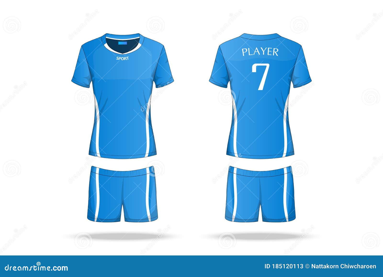 Download Specification Volleyball Jersey Isolated On White Background Sport T Shirt Round Neck And Short Pants Template Mockup Team Stock Vector Illustration Of Layout Jersey 185120113