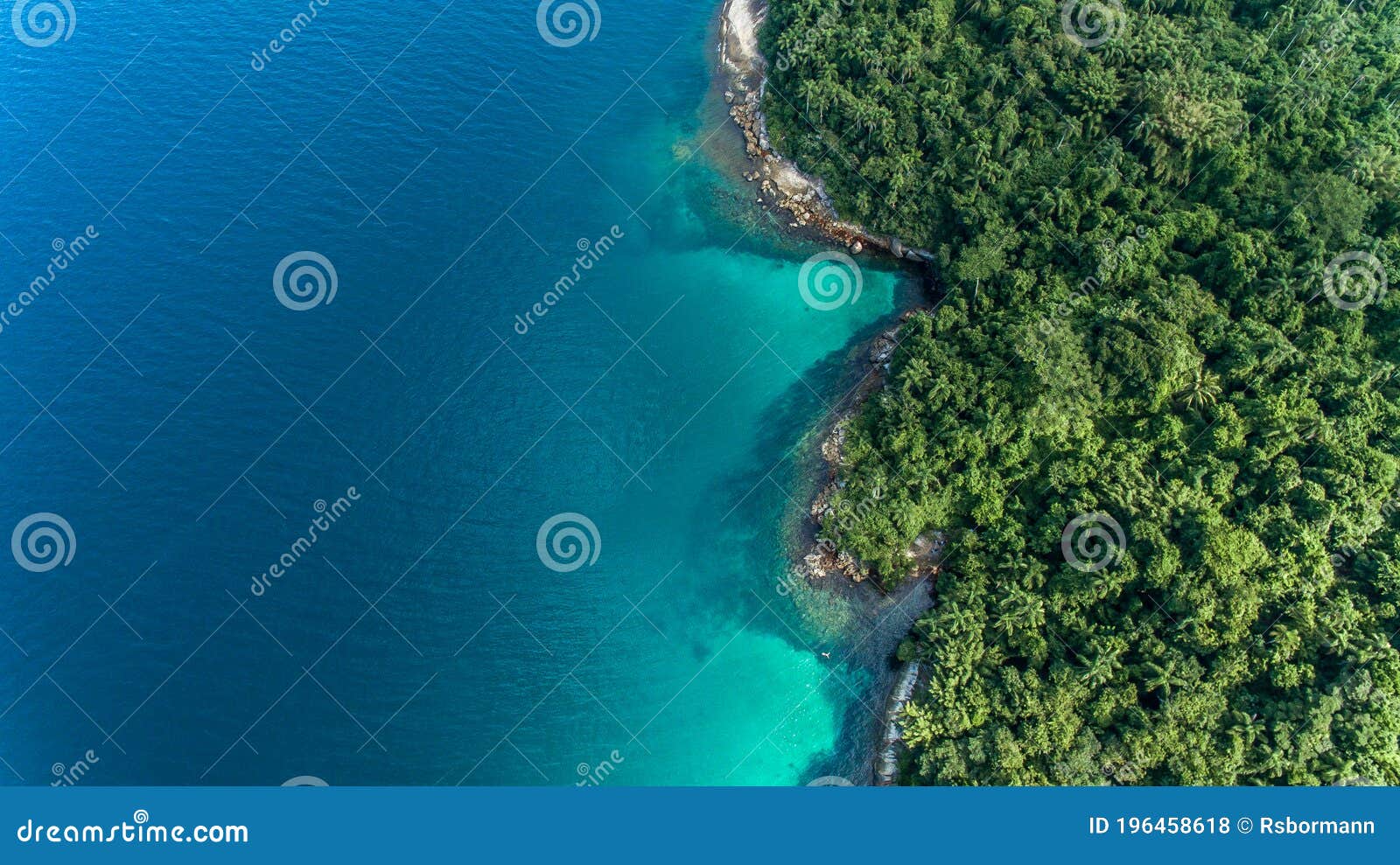 perfect caribbean island aerial view