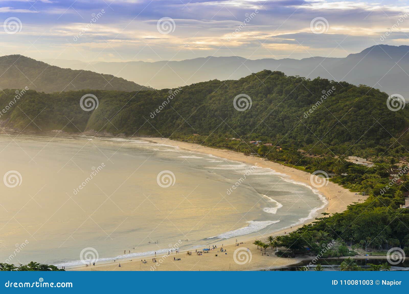 spectacular sunset on the barra do una beach on the coast of the