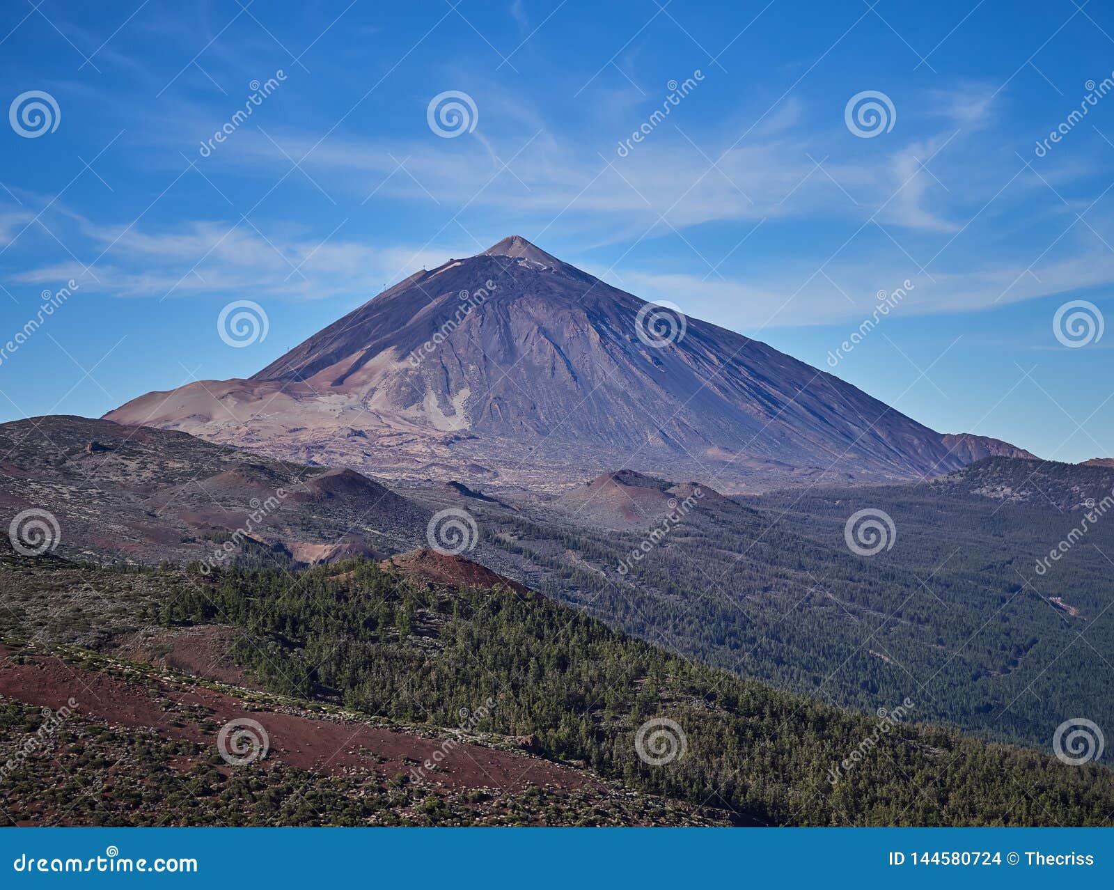 a spectacular view to the pico del teide volcano in tenerife national park, canary island, spain