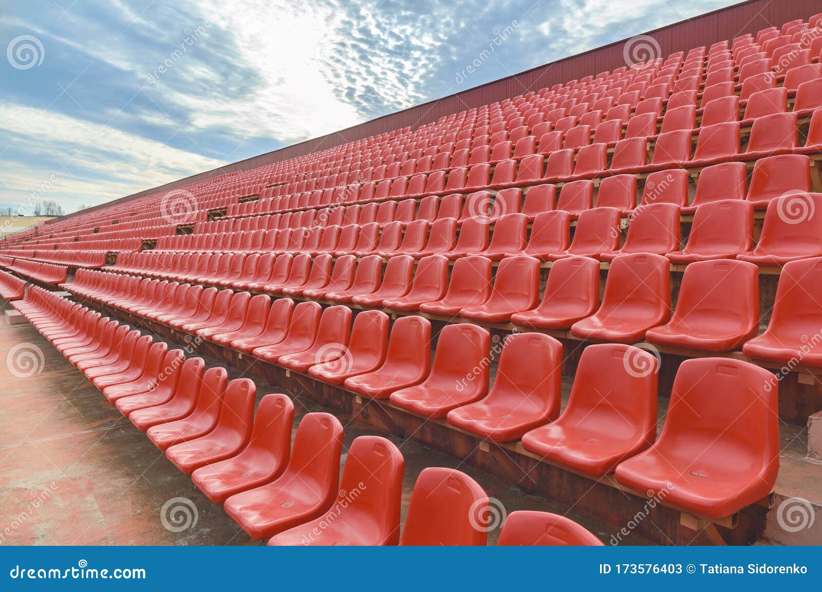 Spectator Bleachers on an Open Soccer Field. Stadium for Summer ...