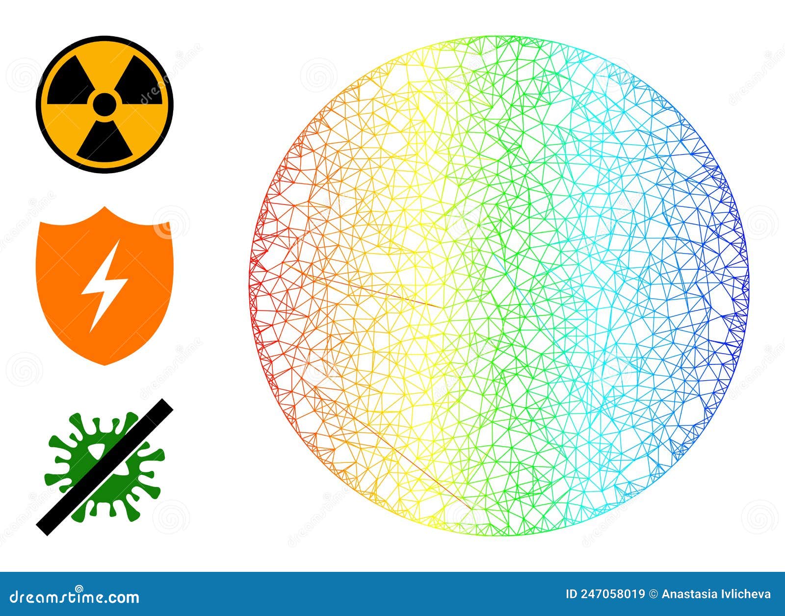 spectrum gradient linear mesh radioactive icon