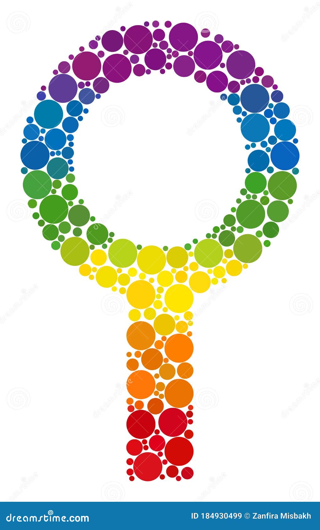 Spectrum Barren Gender Symbol Composition Icon Of Round Dots Stock 