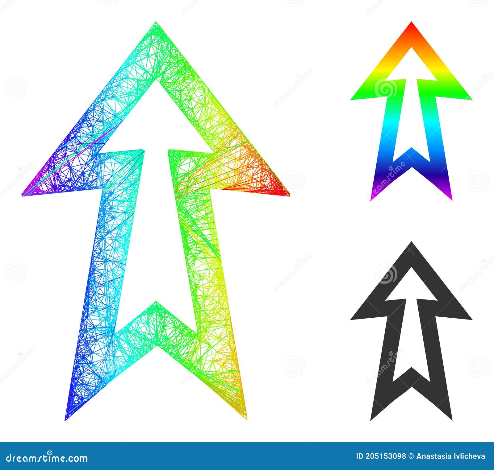 spectrum net mesh gradient arrow up icon