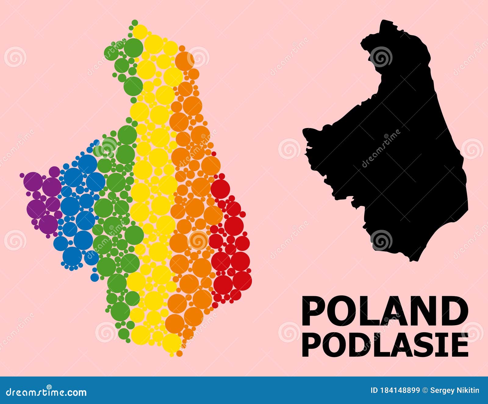 Spectrum Pattern Map Of Podlasie Province For Lgbt Stock Vector Illustration Of Dotted 9882