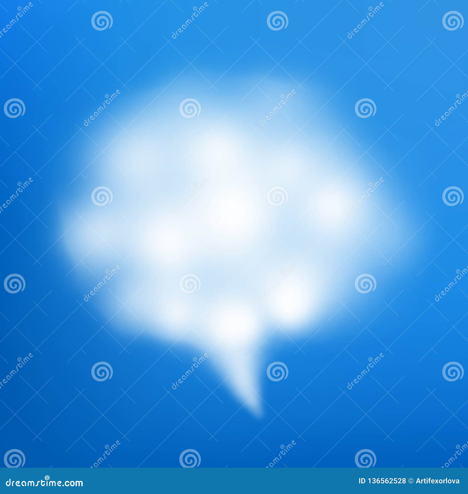 Speech Bubble Cloud on Blue Sky. EPS 10 Stock Vector Illustration of