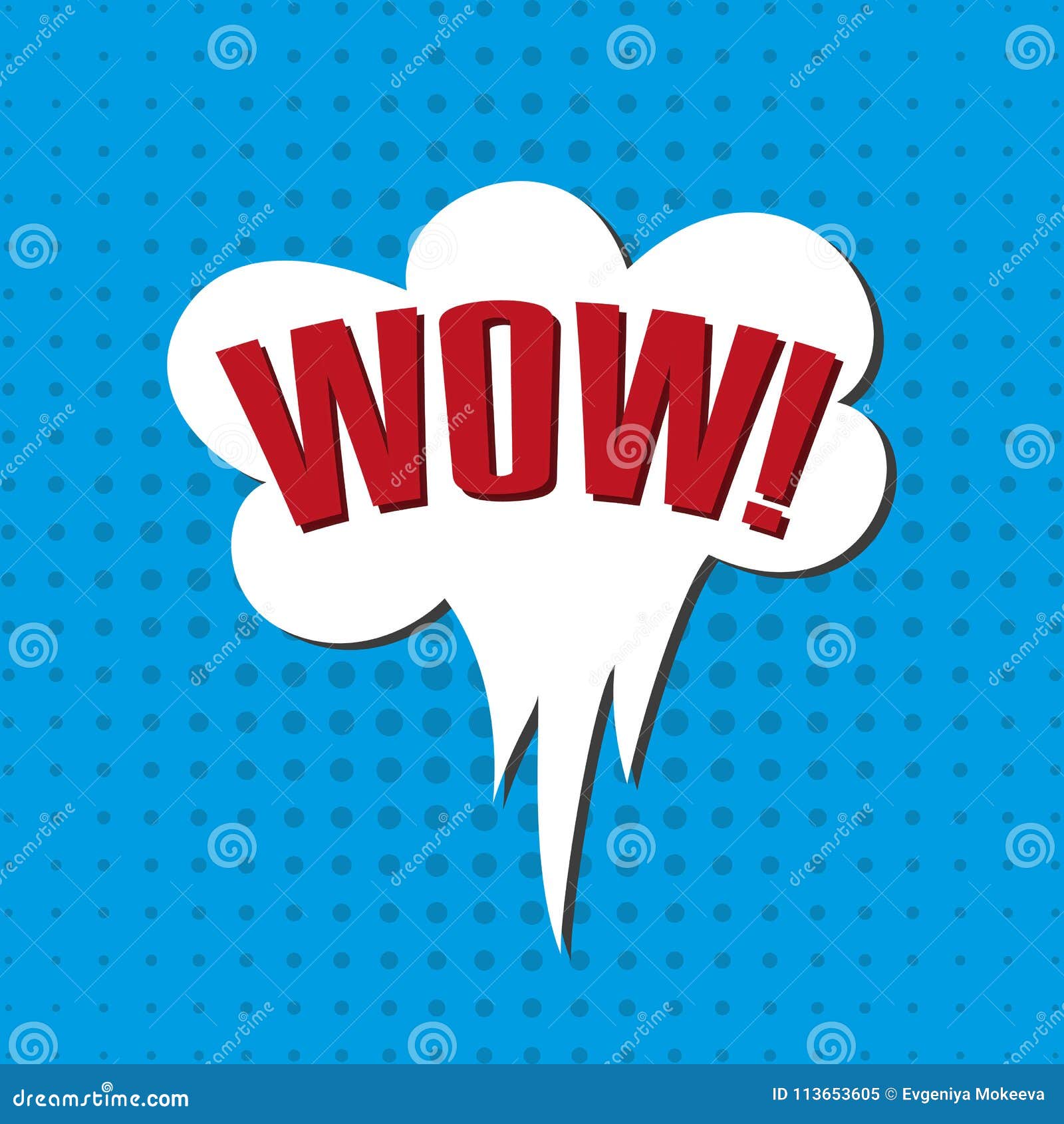 Speech Bubble with Emotional Text WOW. Stock Vector Illustration of