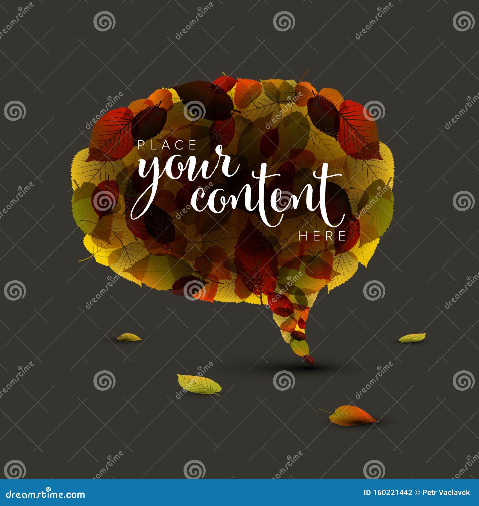 speech bubble made of autumn leafs