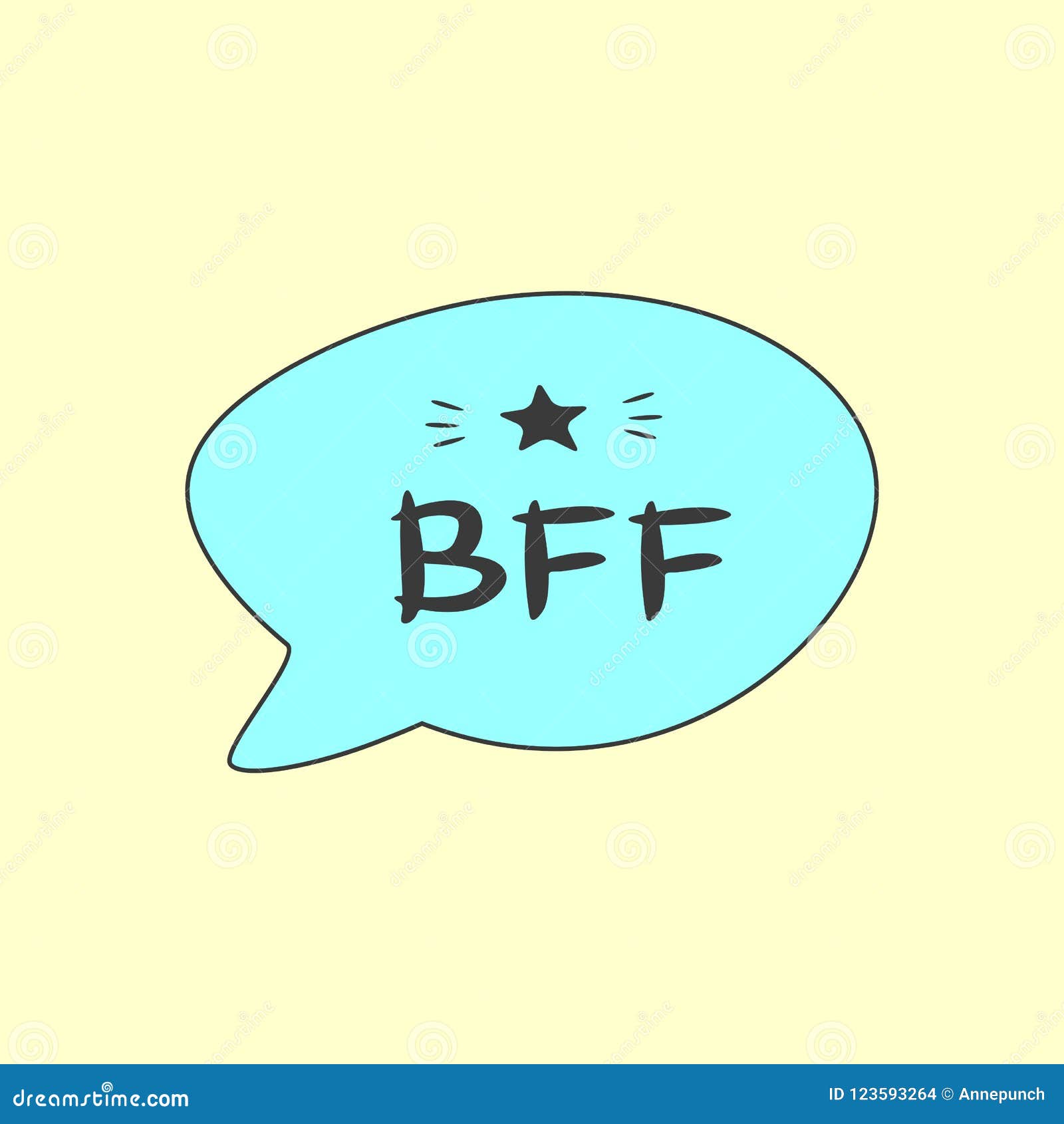 Speech Bubble with Text BFF. Print, Card, Poster, Sticker for Best